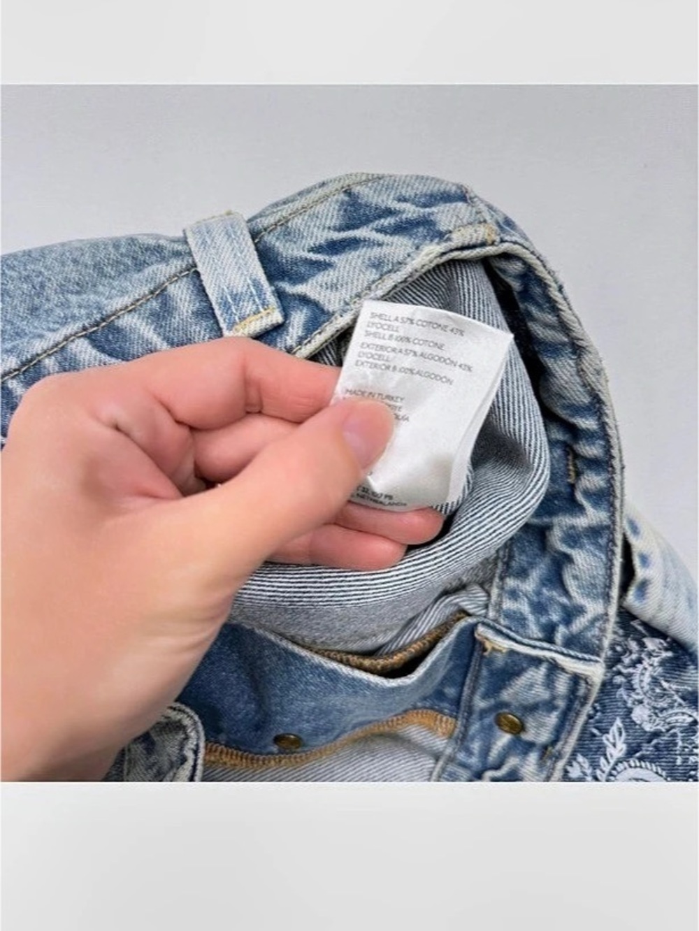 We The Free Patchwork Boyfriend Jeans Blue Waist 26 - Picture 8 of 11
